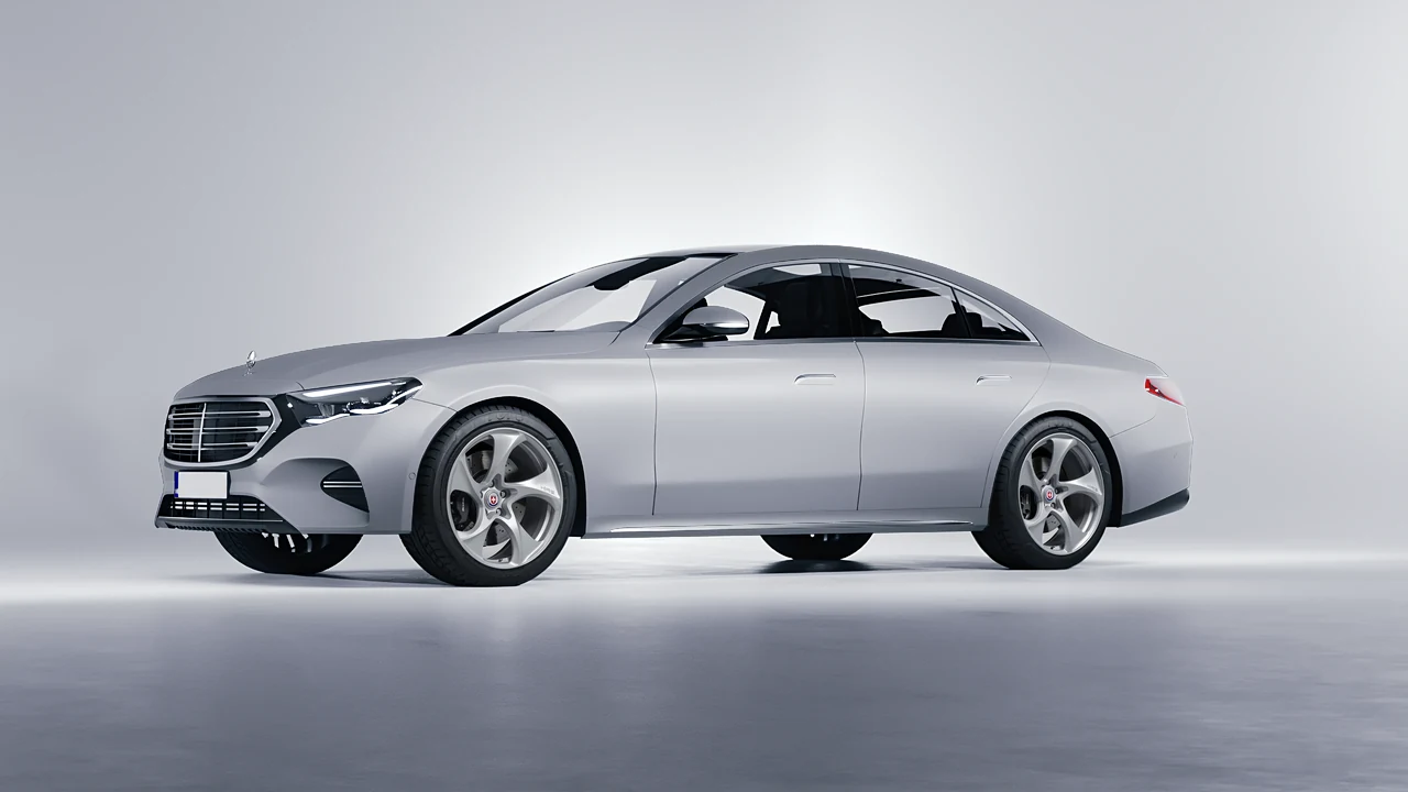 Mercedes-Benz E-Class 2023 on HRE Performance Wheels 522M forged wheels, front three-quarter view
