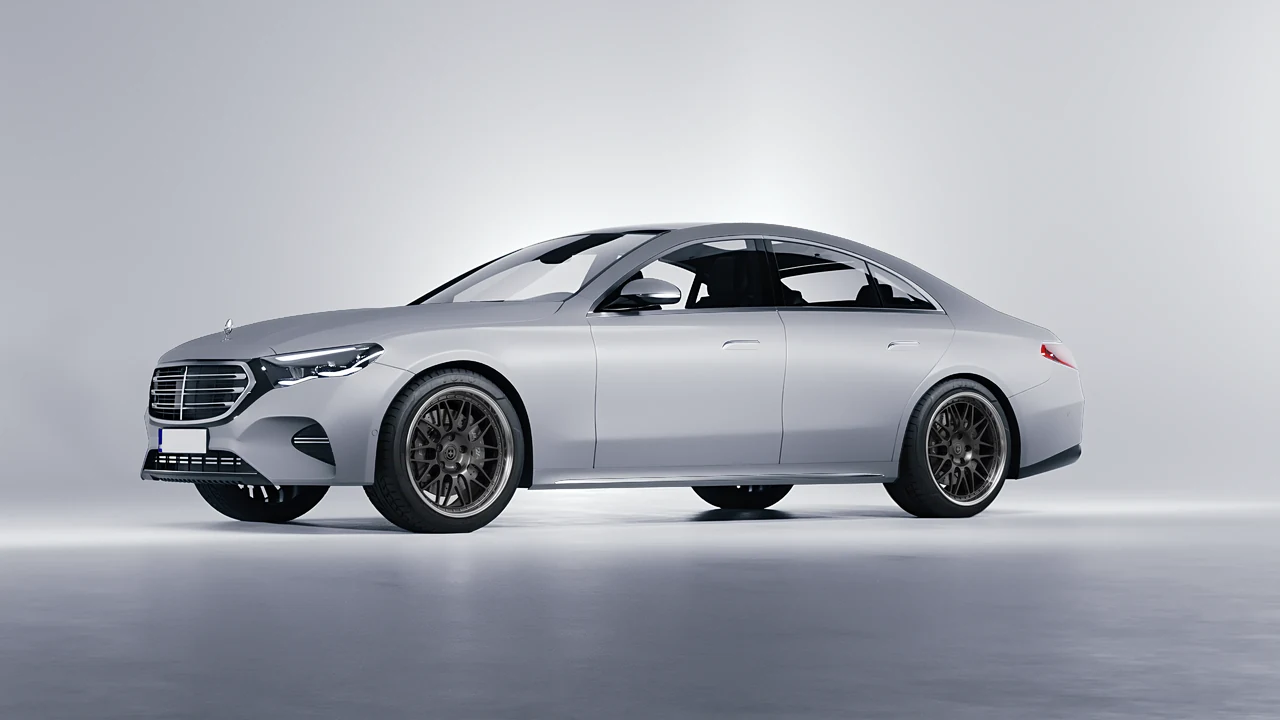 Mercedes-Benz E-Class 2023 on HRE Performance Wheels 540 forged wheels, front three-quarter view