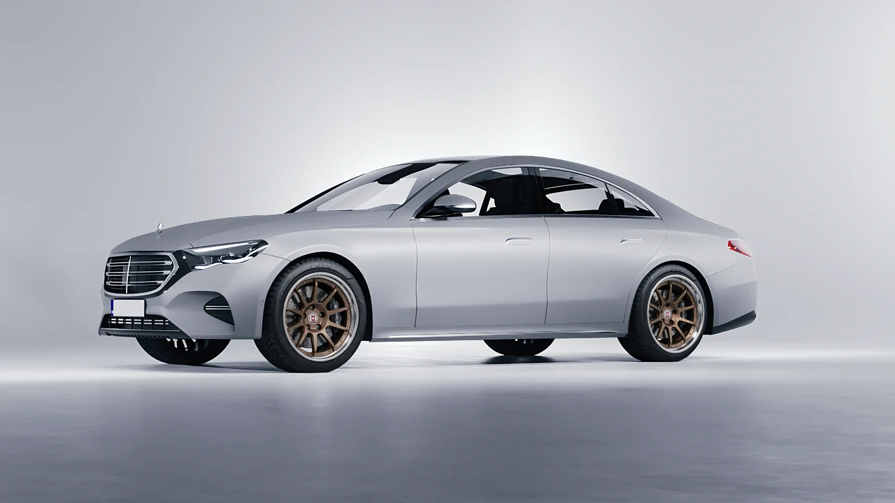 Mercedes-Benz E-Class 2023 on HRE Performance Wheels C103 forged wheels, front three-quarter view