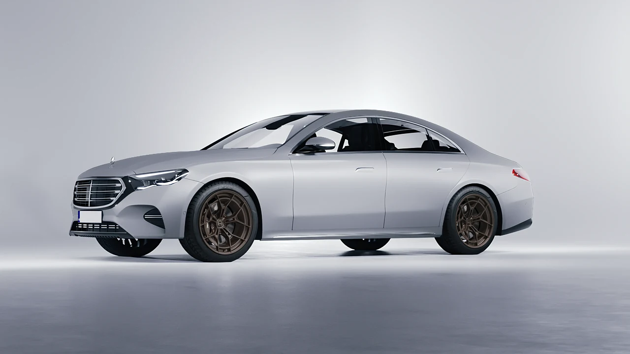 Mercedes-Benz E-Class 2023 on HRE Performance Wheels P301 forged wheels, front three-quarter view
