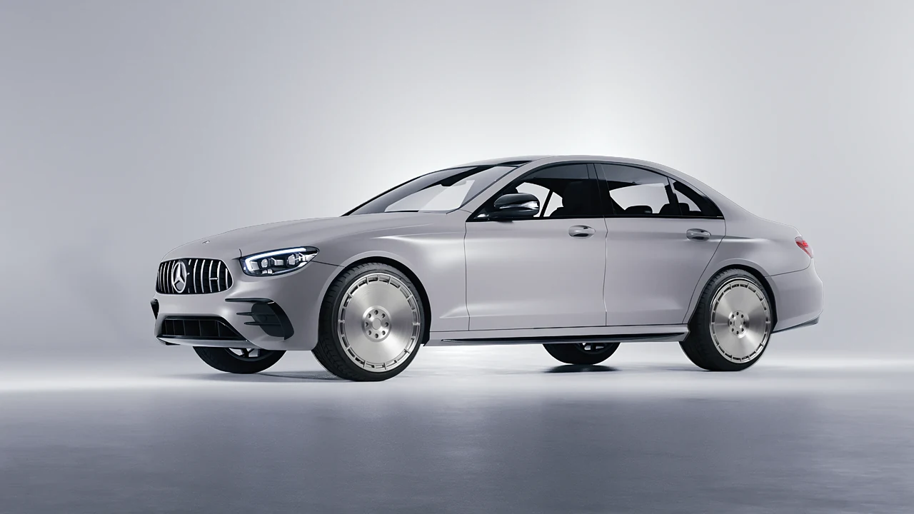 Mercedes-Benz E Class AMG 2023 on RDB LA Zero forged wheels, front three-quarter view