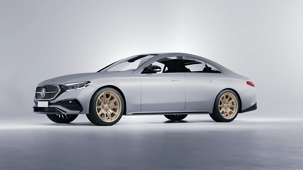 Mercedes-Benz E-Class AMG Line 2023 on HRE Performance Wheels 427M forged wheels, front three-quarter view