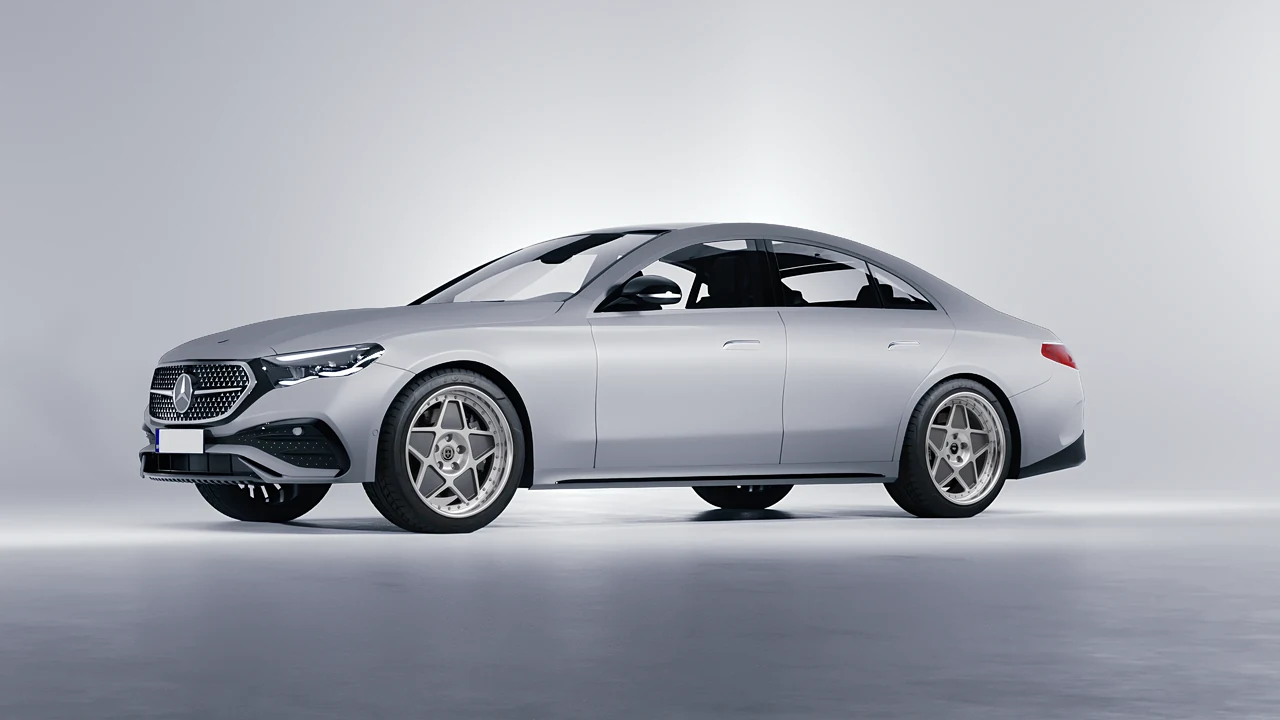Mercedes-Benz E-Class AMG Line 2023 on HRE Performance Wheels 505 forged wheels, front three-quarter view