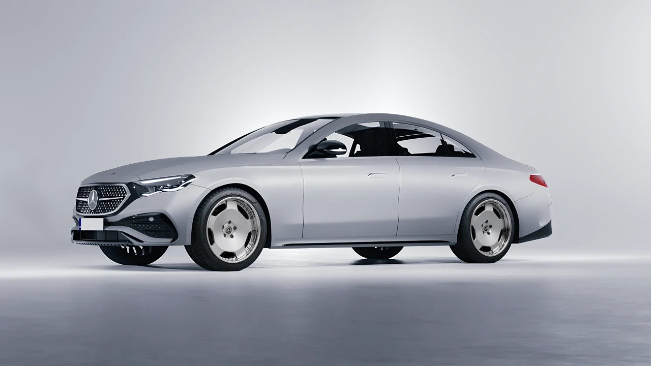 Mercedes-Benz E-Class AMG Line 2023 on HRE Performance Wheels 544C forged wheels, front three-quarter view