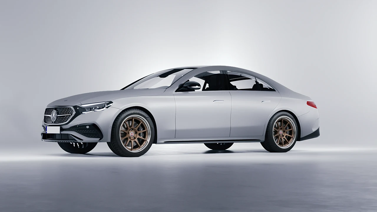 Mercedes-Benz E-Class AMG Line 2023 on HRE Performance Wheels C103 forged wheels, front three-quarter view