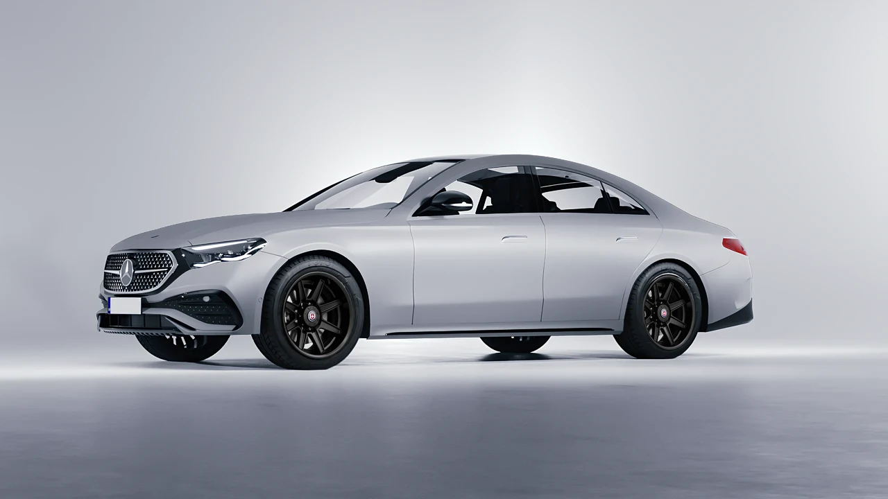 Mercedes-Benz E-Class AMG Line 2023 on HRE Performance Wheels HD188H forged wheels, front three-quarter view