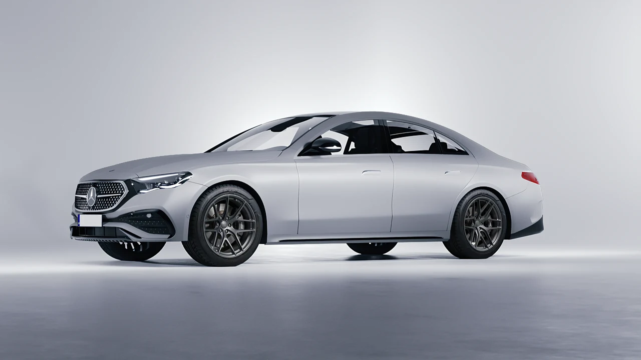 Mercedes-Benz E-Class AMG Line 2023 on HRE Performance Wheels P161 forged wheels, front three-quarter view