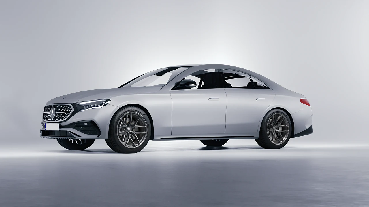 Mercedes-Benz E-Class AMG Line 2023 on HRE Performance Wheels P161SC forged wheels, front three-quarter view