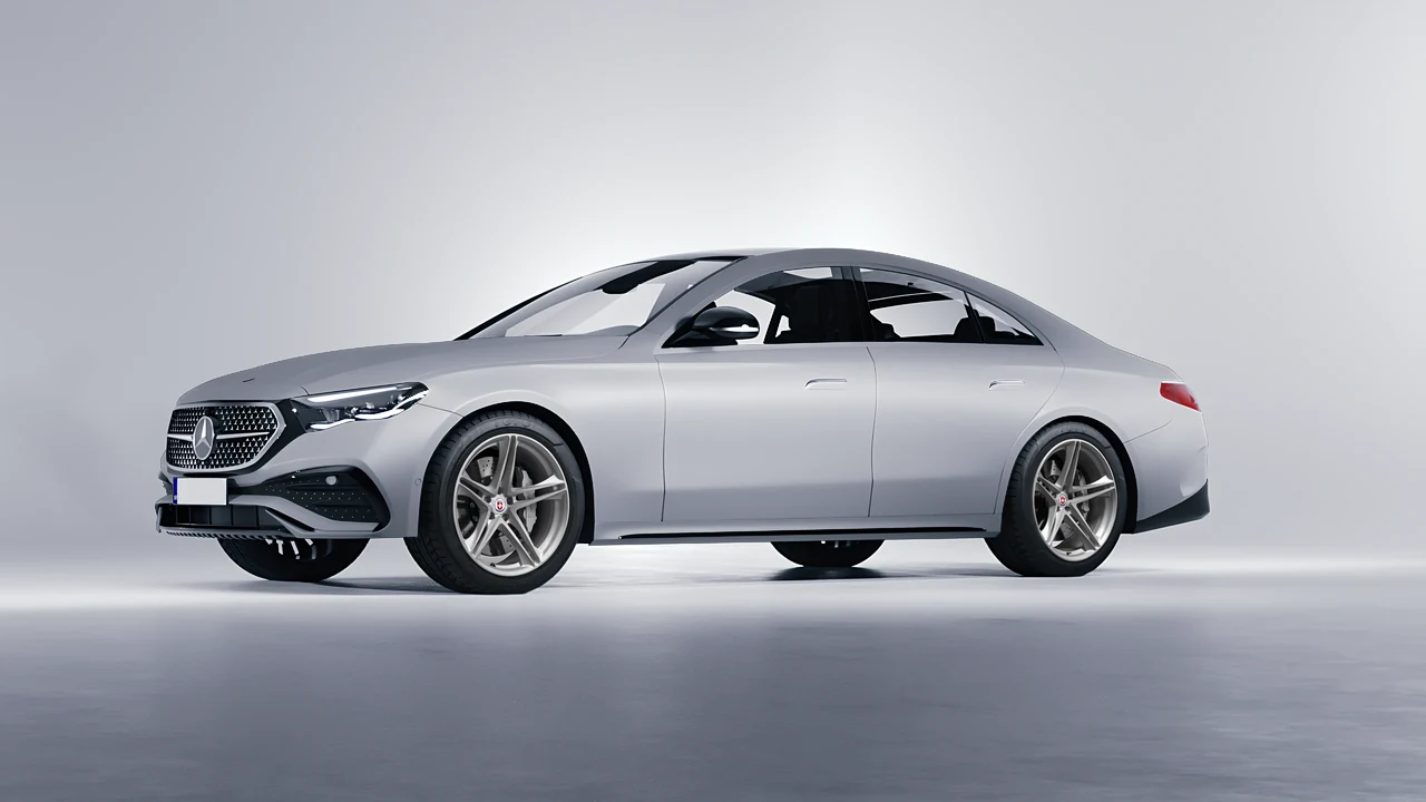 Mercedes-Benz E-Class AMG Line 2023 on HRE Performance Wheels P207 forged wheels, front three-quarter view