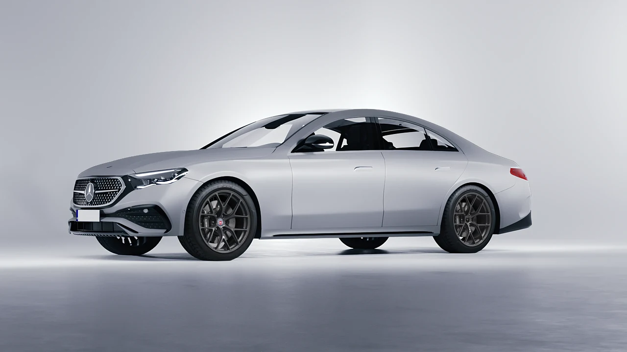 Mercedes-Benz E-Class AMG Line 2023 on HRE Performance Wheels R161-Lightweight forged wheels, front three-quarter view