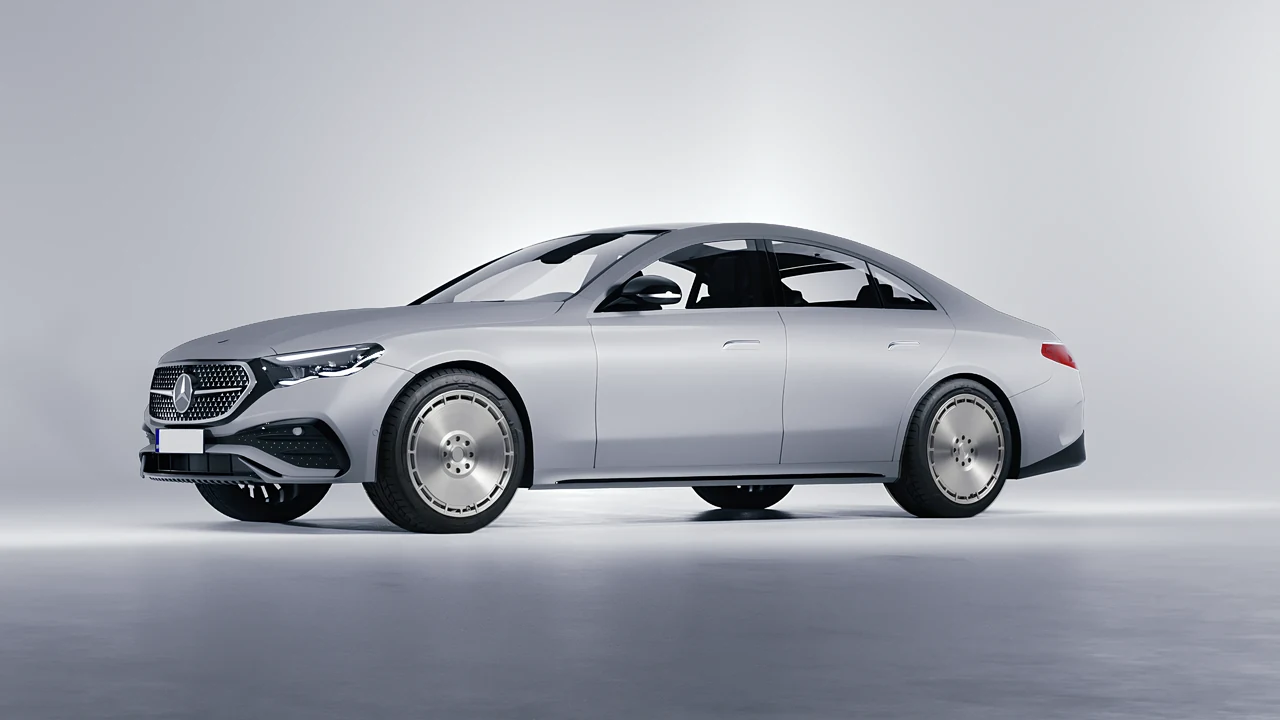 Mercedes-Benz E-Class AMG Line 2023 on RDB LA Zero forged wheels, front three-quarter view