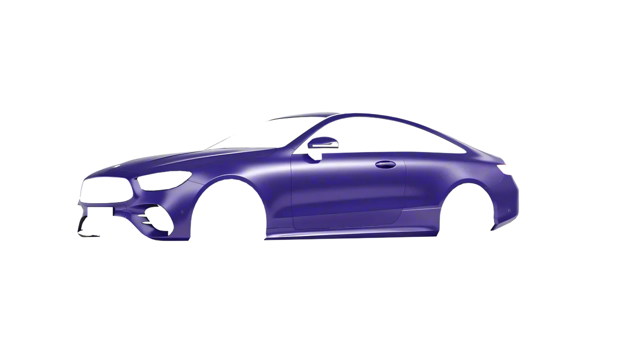 Mercedes-Benz E-Class Coupe AMG Line 2021 wrapped in Purple (Avery Dennison SW900-587-D), front three-quarter view