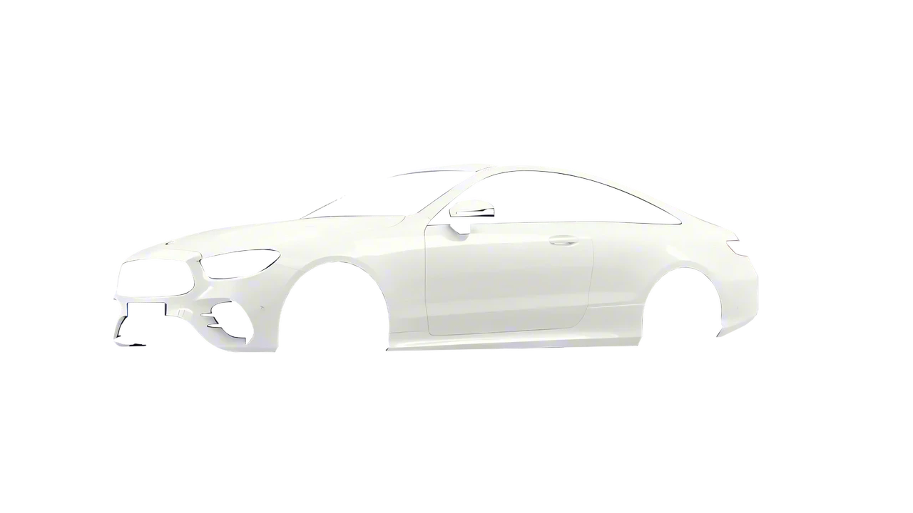 Mercedes-Benz E-Class Coupe AMG Line 2021 wrapped in Gloss White (3M G10), front three-quarter view