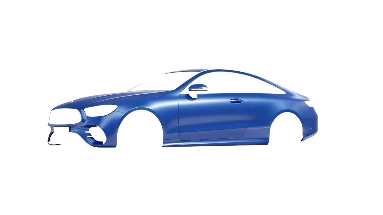 Mercedes-Benz E-Class Coupe AMG Line 2021 wrapped in Dreamline Blue (Avery Dennison SW900-616-O), front three-quarter view
