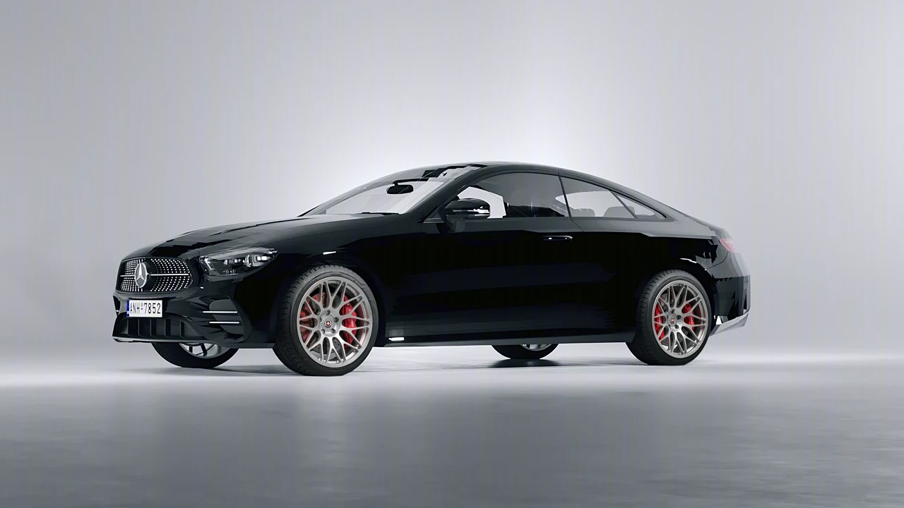 Mercedes-Benz E-Class Coupe AMG Line 2021 on HRE Performance Wheels 300M forged wheels, front three-quarter view