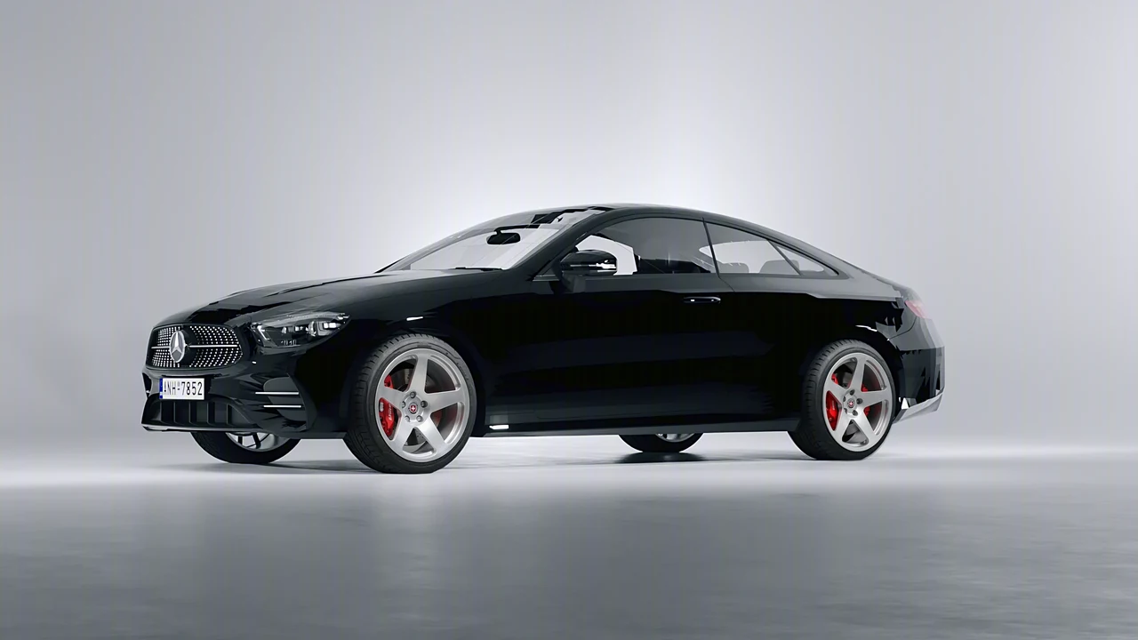 Mercedes-Benz E-Class Coupe AMG Line 2021 on HRE Performance Wheels 305M forged wheels, front three-quarter view