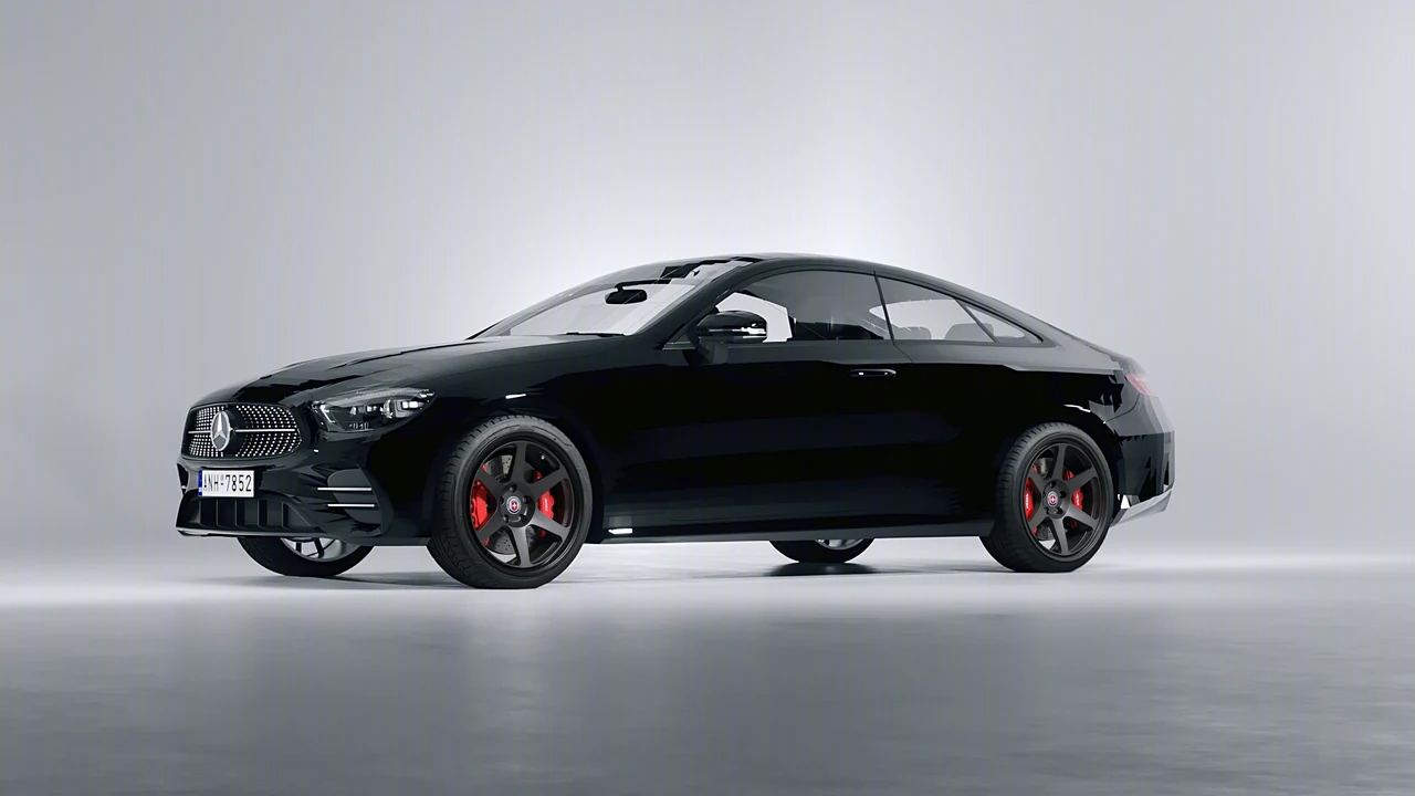 Mercedes-Benz E-Class Coupe AMG Line 2021 on HRE Performance Wheels 306-GT forged wheels, front three-quarter view