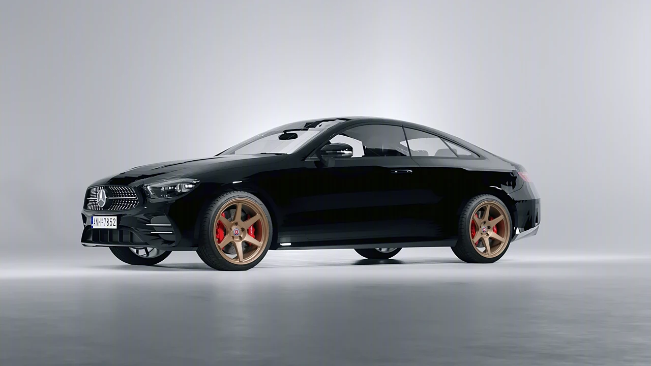 Mercedes-Benz E-Class Coupe AMG Line 2021 on HRE Performance Wheels 306-GTS forged wheels, front three-quarter view