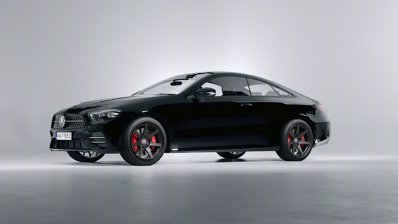 Mercedes-Benz E-Class Coupe AMG Line 2021 on HRE Performance Wheels 307-GT forged wheels, front three-quarter view