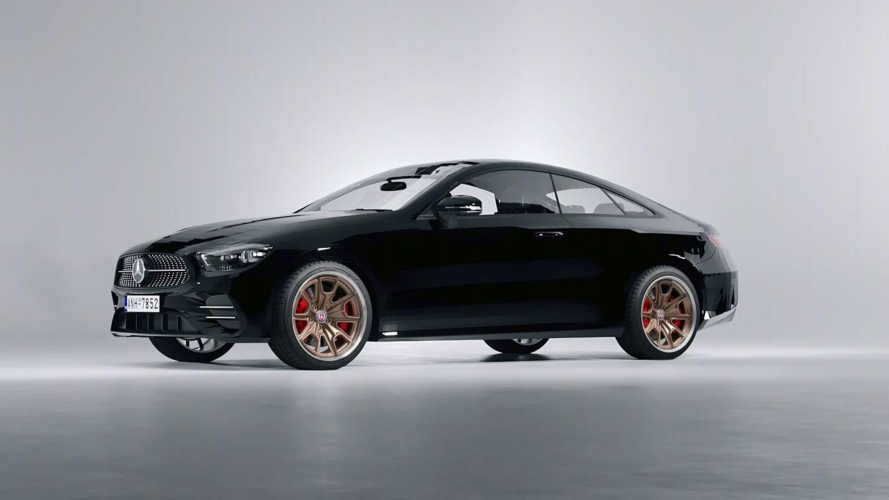 Mercedes-Benz E-Class Coupe AMG Line 2021 on HRE Performance Wheels 427 forged wheels, front three-quarter view