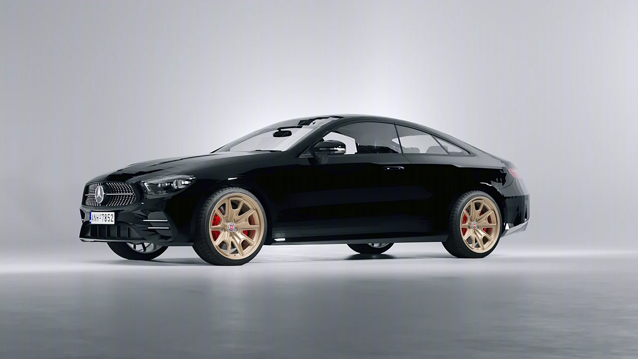 Mercedes-Benz E-Class Coupe AMG Line 2021 on HRE Performance Wheels 427M forged wheels, front three-quarter view