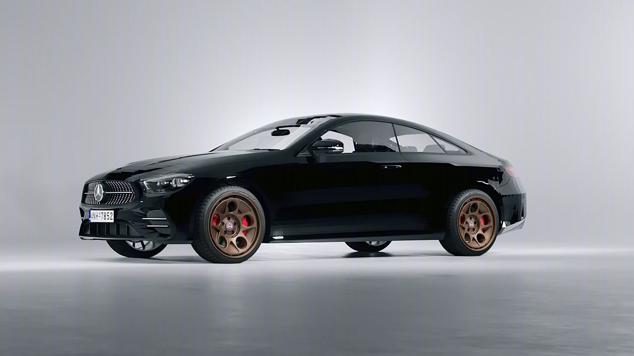 Mercedes-Benz E-Class Coupe AMG Line 2021 on HRE Performance Wheels 454-GTM forged wheels, front three-quarter view