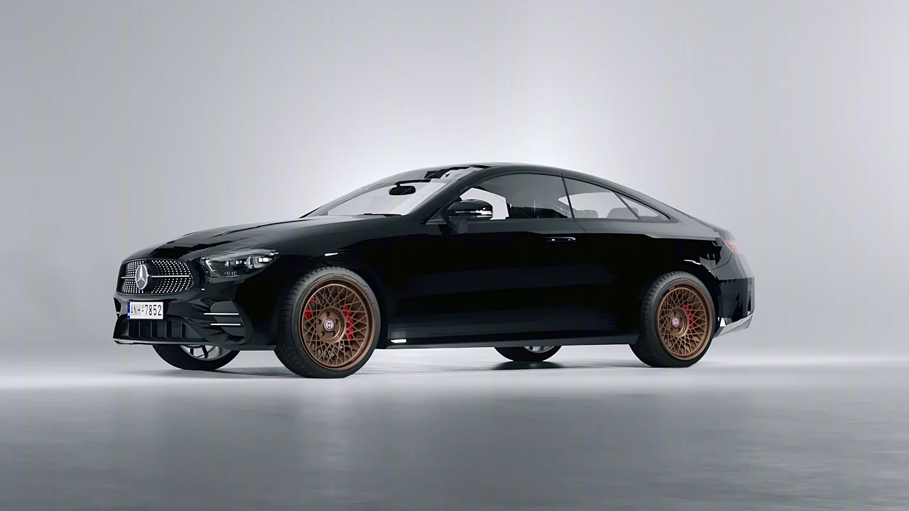 Mercedes-Benz E-Class Coupe AMG Line 2021 on HRE Performance Wheels 501-GTM forged wheels, front three-quarter view