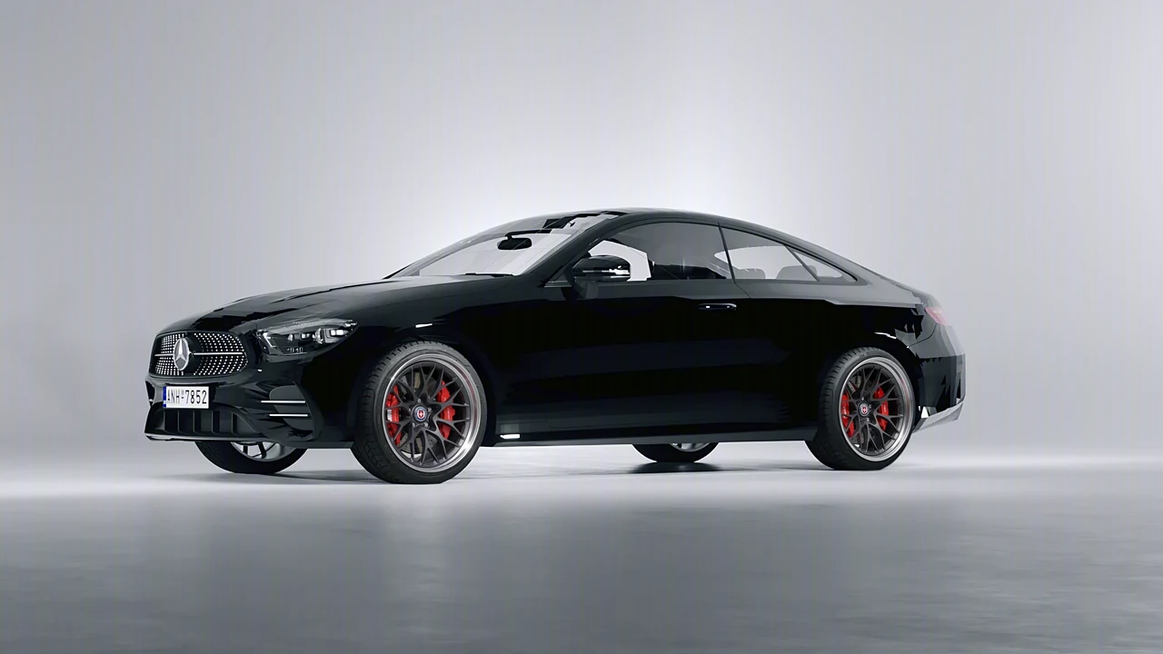 Mercedes-Benz E-Class Coupe AMG Line 2021 on HRE Performance Wheels 520 forged wheels, front three-quarter view