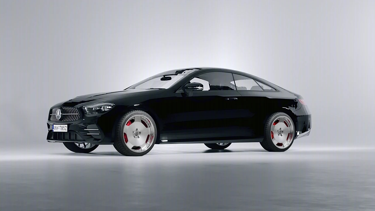Mercedes-Benz E-Class Coupe AMG Line 2021 on HRE Performance Wheels 544C forged wheels, front three-quarter view