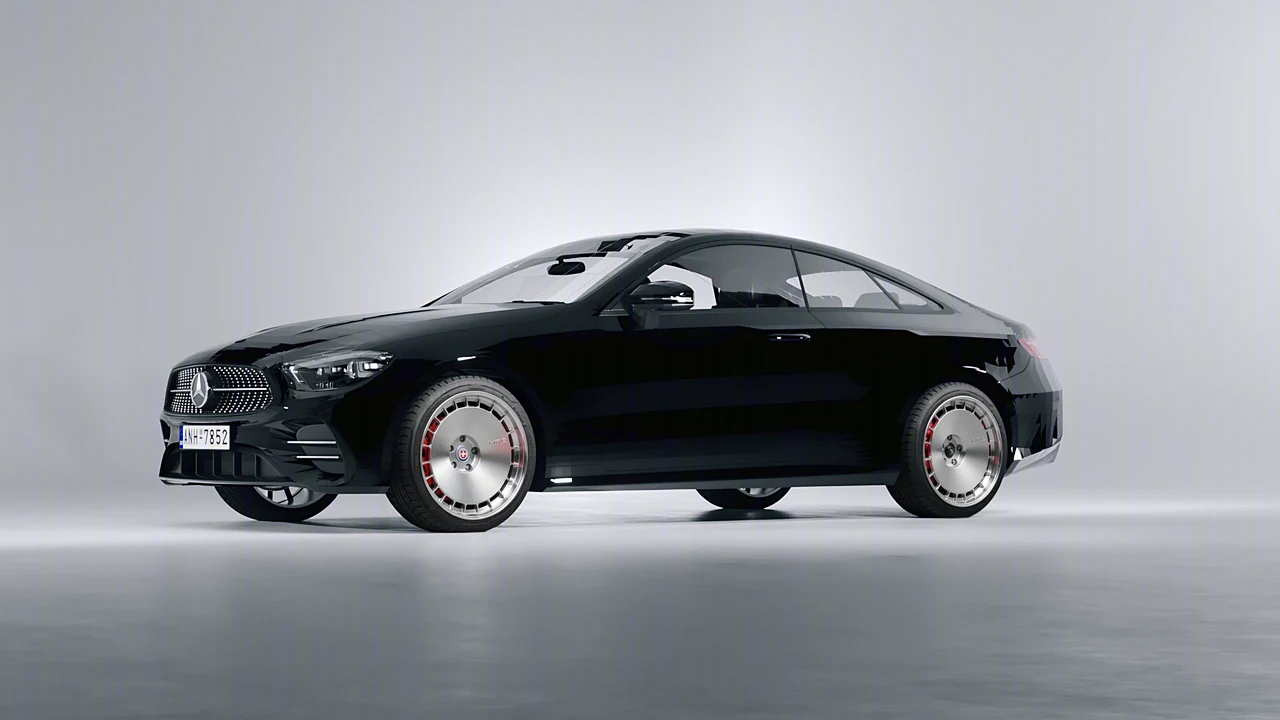 Mercedes-Benz E-Class Coupe AMG Line 2021 on HRE Performance Wheels 935 forged wheels, front three-quarter view