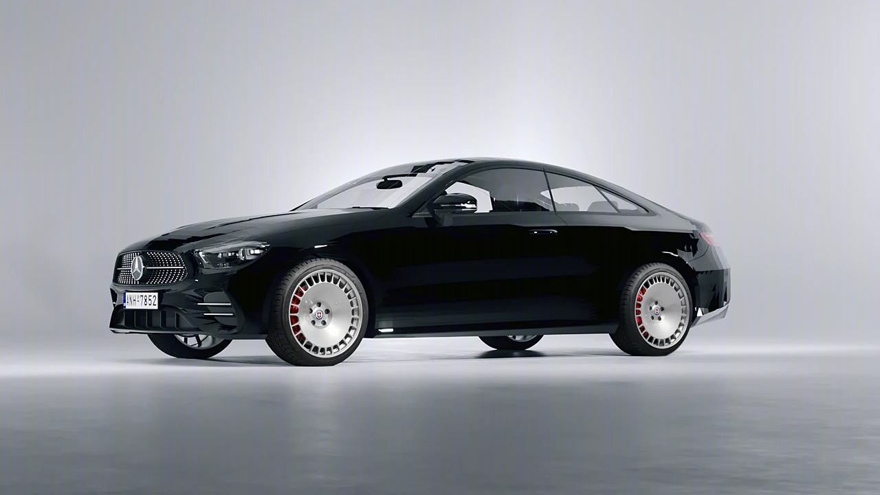 Mercedes-Benz E-Class Coupe AMG Line 2021 on HRE Performance Wheels 935M forged wheels, front three-quarter view