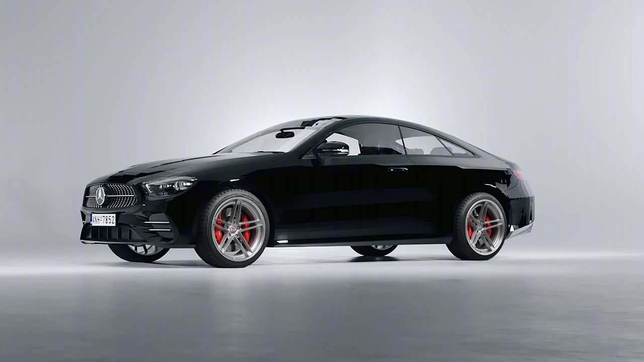 Mercedes-Benz E-Class Coupe AMG Line 2021 on HRE Performance Wheels G-Code forged wheels, front three-quarter view