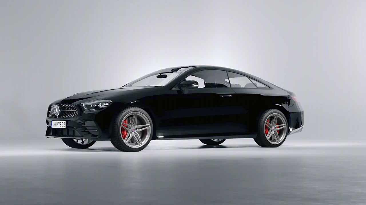 Mercedes-Benz E-Class Coupe AMG Line 2021 on HRE Performance Wheels P107SC forged wheels, front three-quarter view
