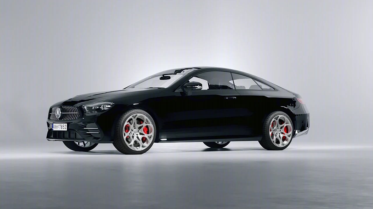 Mercedes-Benz E-Class Coupe AMG Line 2021 on RDB LA Revolver forged wheels, front three-quarter view