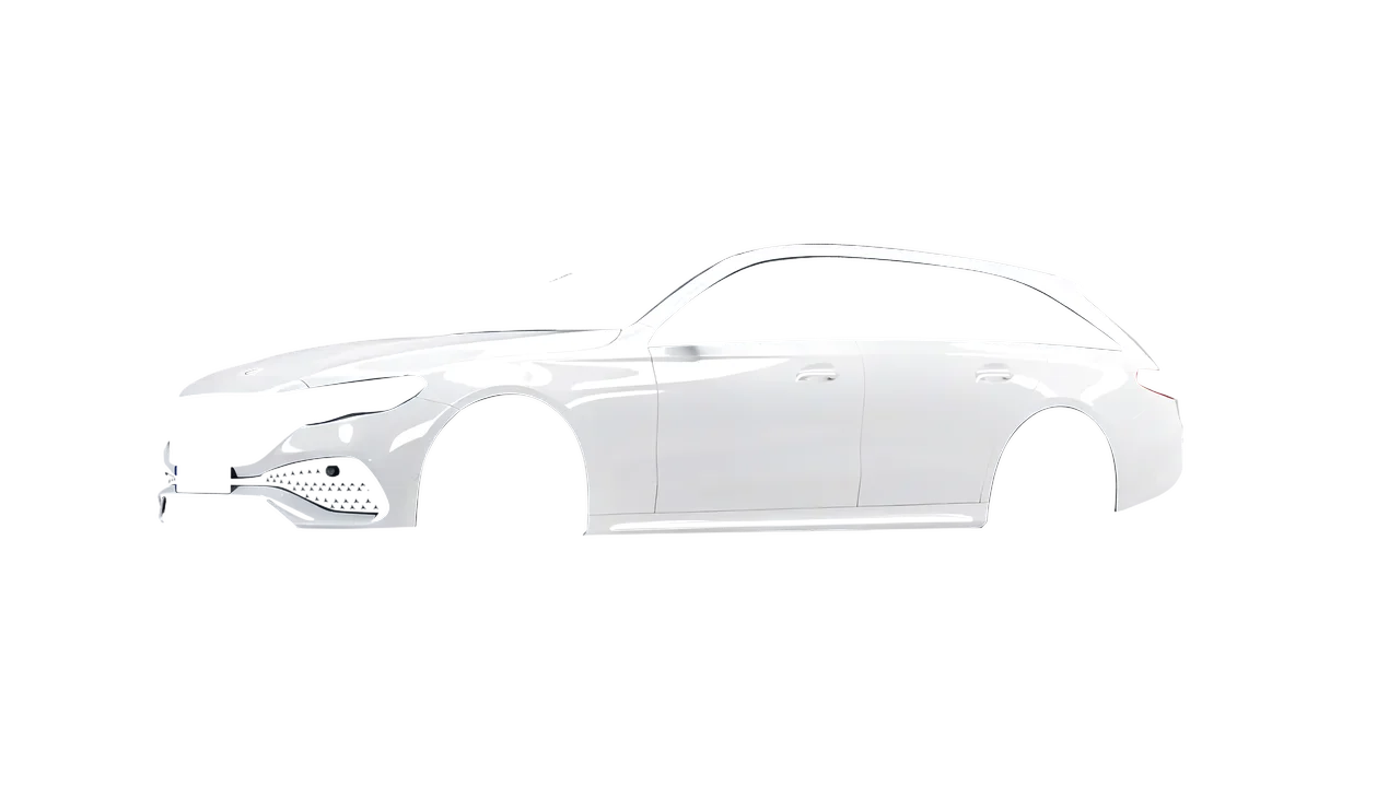 Mercedes-Benz E-Class Estate 2023 wrapped in Gloss White (3M G10), front three-quarter view