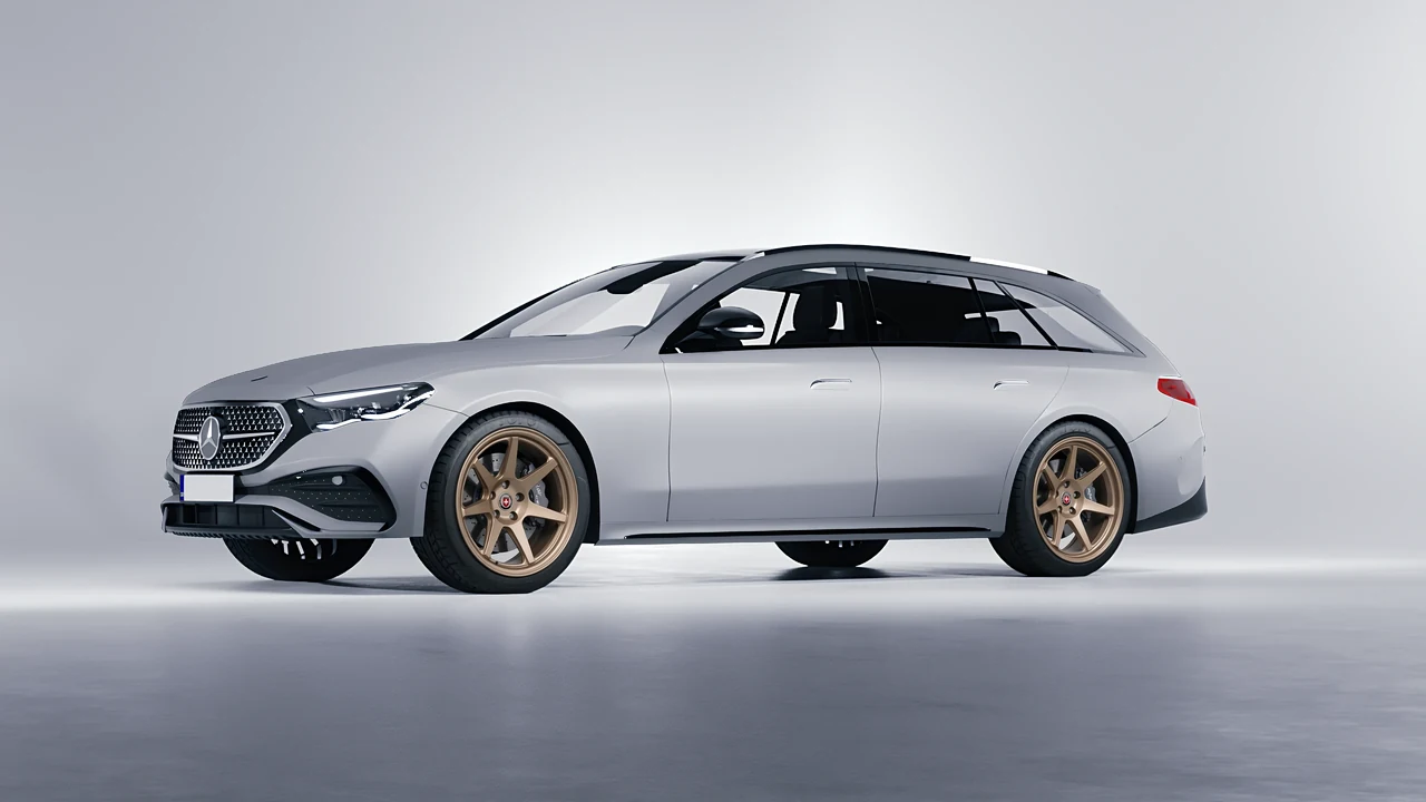 Mercedes-Benz E-Class Estate 2023 on HRE Performance Wheels 307-GTS forged wheels, front three-quarter view