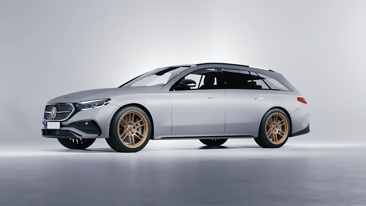 Mercedes-Benz E-Class Estate 2023 on HRE Performance Wheels 312-GTS forged wheels, front three-quarter view