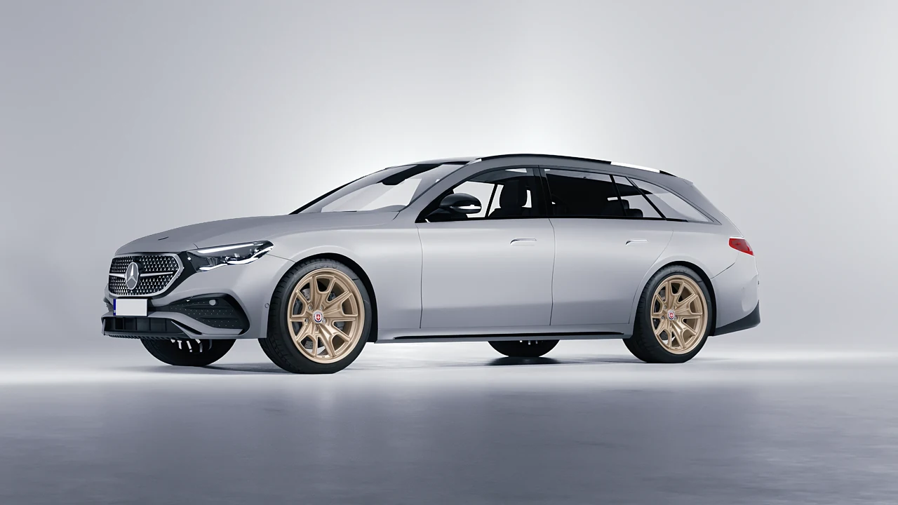 Mercedes-Benz E-Class Estate 2023 on HRE Performance Wheels 427M forged wheels, front three-quarter view