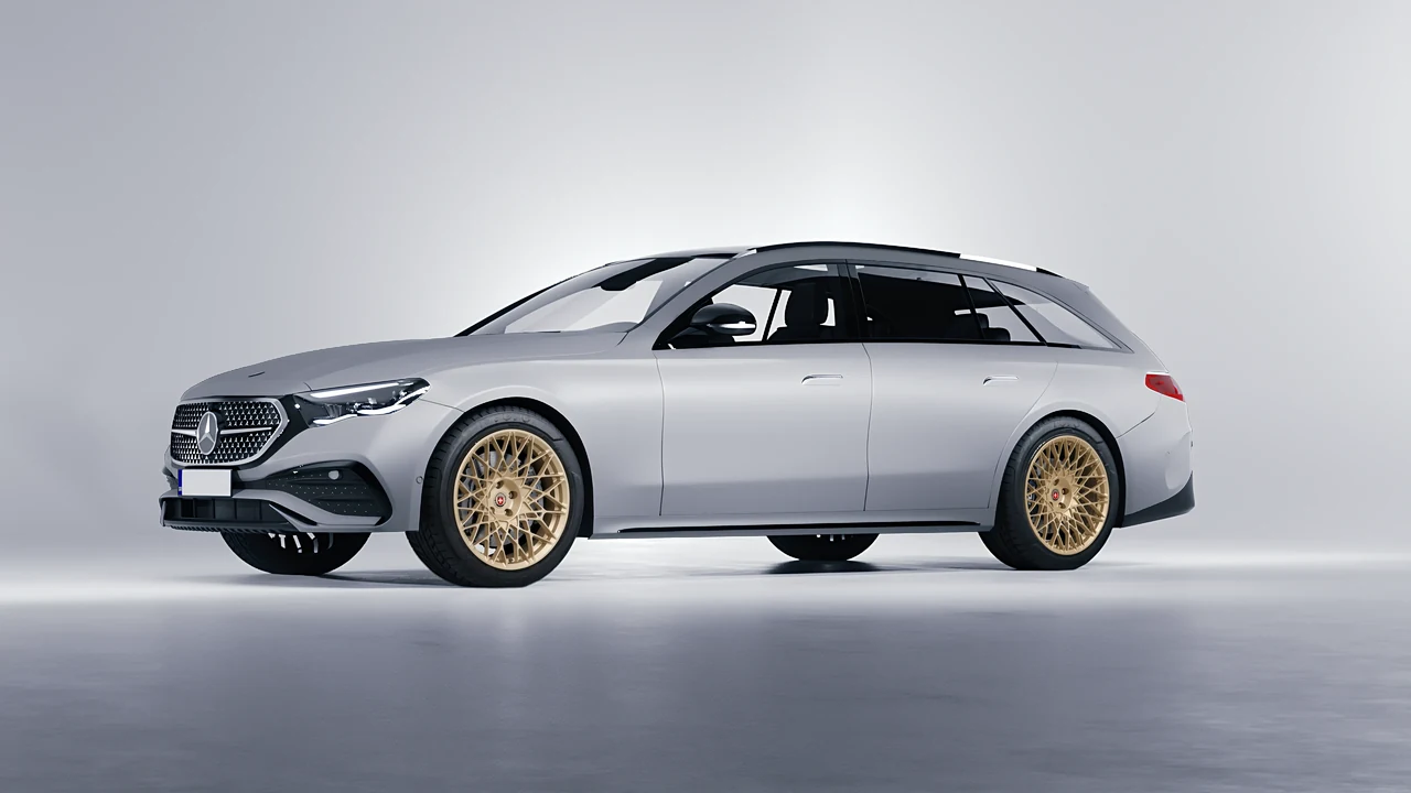 Mercedes-Benz E-Class Estate 2023 on HRE Performance Wheels 501M forged wheels, front three-quarter view