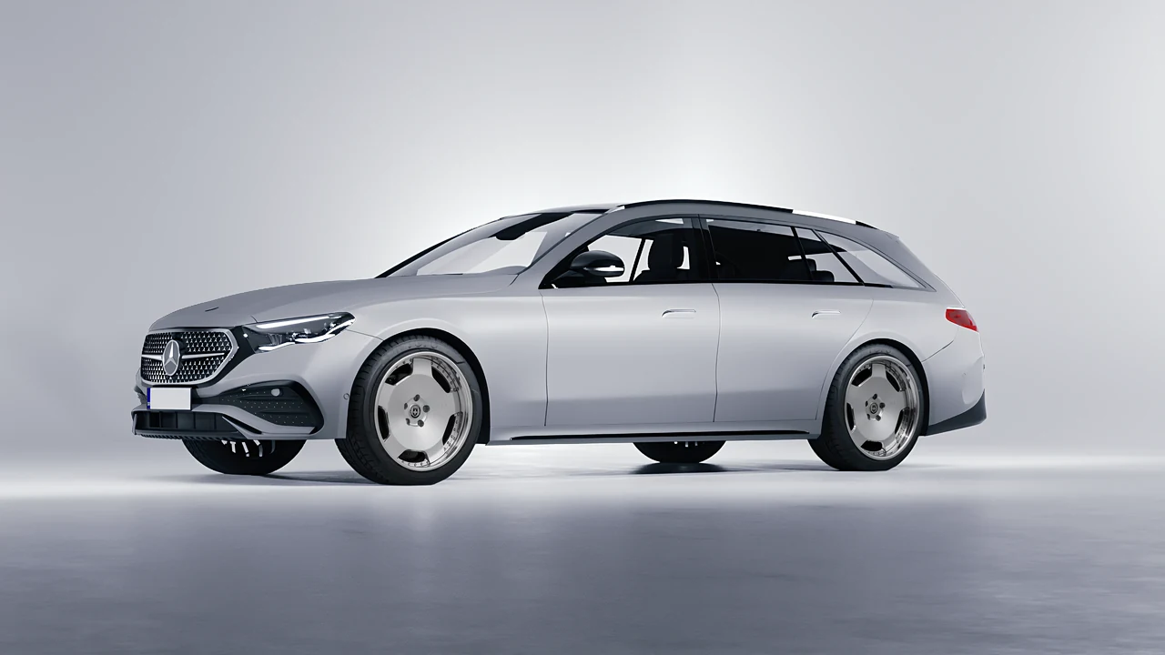 Mercedes-Benz E-Class Estate 2023 on HRE Performance Wheels 544C forged wheels, front three-quarter view