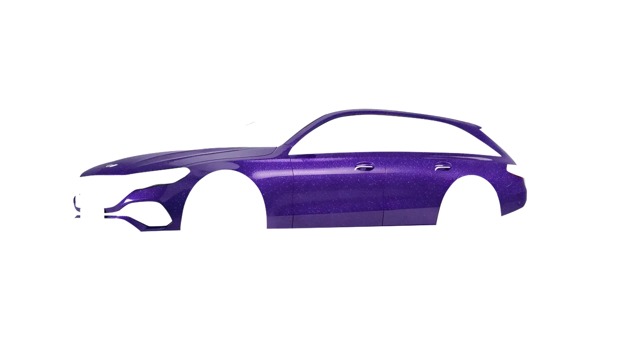 Mercedes-Benz E-Class Estate All Terrain 2024 wrapped in Purple (Avery Dennison SW900-587-D), front three-quarter view