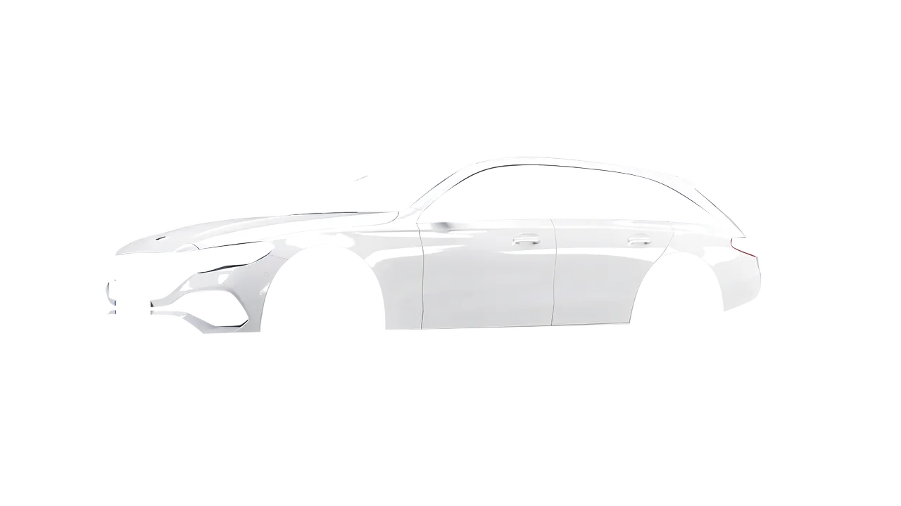 Mercedes-Benz E-Class Estate All Terrain 2024 wrapped in Gloss White (3M G10), front three-quarter view