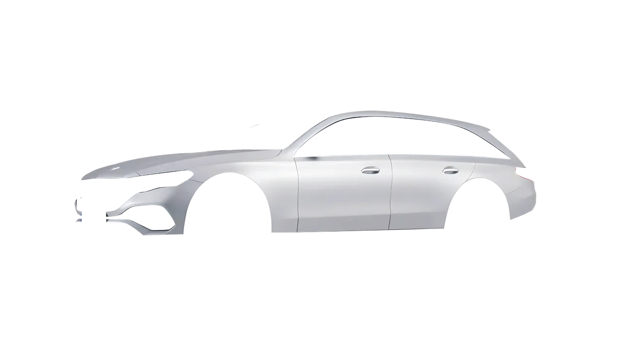 Mercedes-Benz E-Class Estate All Terrain 2024 wrapped in Matte Silver (3M M21), front three-quarter view
