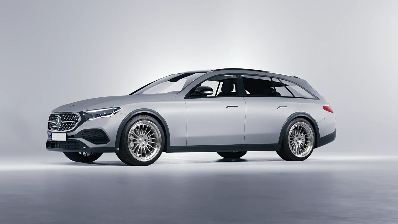 Mercedes-Benz E-Class Estate All Terrain 2024 on HRE Performance Wheels 309 forged wheels, front three-quarter view