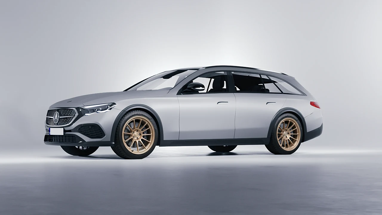 Mercedes-Benz E-Class Estate All Terrain 2024 on HRE Performance Wheels 313-GTS forged wheels, front three-quarter view