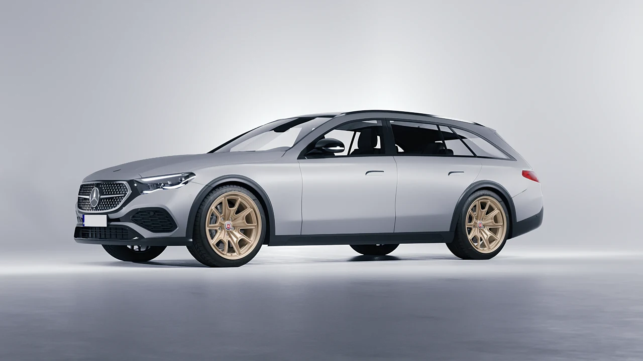 Mercedes-Benz E-Class Estate All Terrain 2024 on HRE Performance Wheels 427M forged wheels, front three-quarter view
