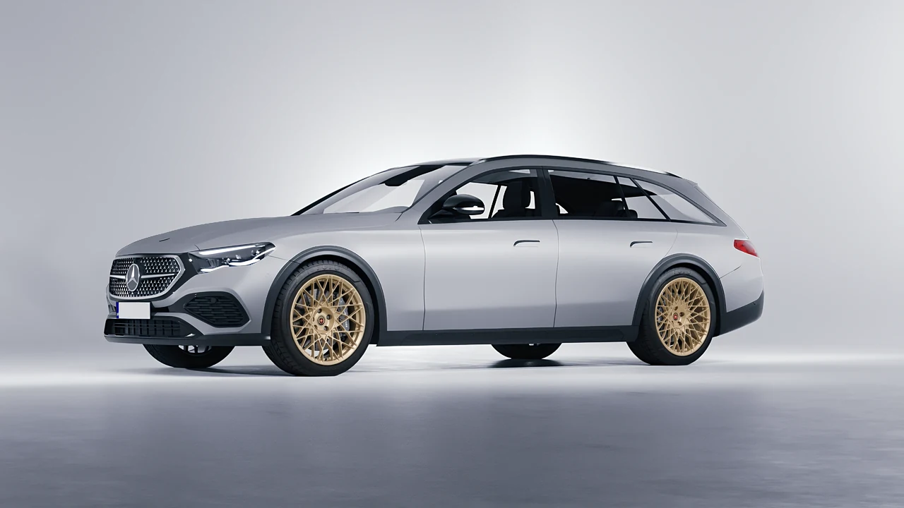 Mercedes-Benz E-Class Estate All Terrain 2024 on HRE Performance Wheels 501M forged wheels, front three-quarter view