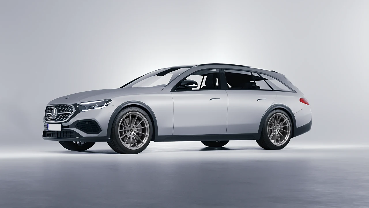 Mercedes-Benz E-Class Estate All Terrain 2024 on HRE Performance Wheels P103 forged wheels, front three-quarter view