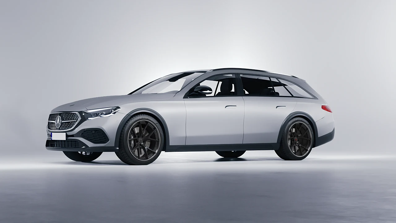 Mercedes-Benz E-Class Estate All Terrain 2024 on HRE Performance Wheels S101 forged wheels, front three-quarter view