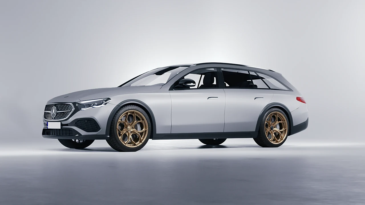 Mercedes-Benz E-Class Estate All Terrain 2024 on HRE Performance Wheels S111SC forged wheels, front three-quarter view